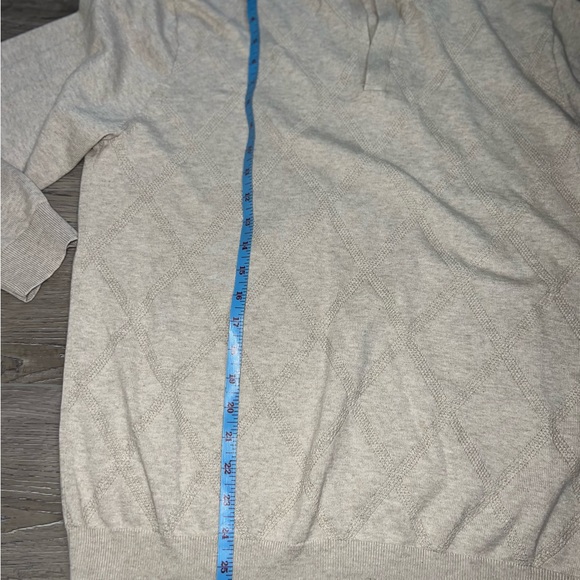 Claiborne Men’s 1/4 zip Cotton pullover Sweater Size Medium Cream color - Picture 7 of 9